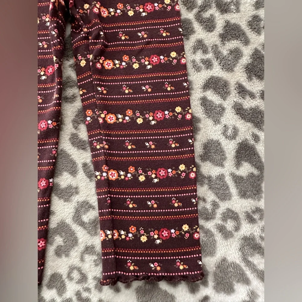 2006 NWOT Gymboree Floral Print Leggings in Brown Size 18-24 months Girls